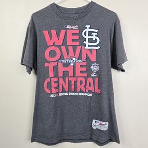 Majestic Saint Louis Cardinals 2013 Post Season NL Central Champs SS Tee Medium